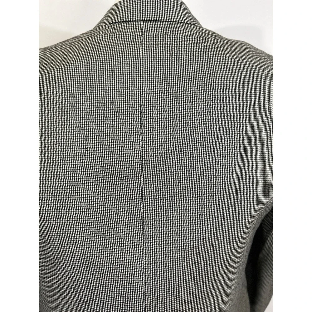 BURBERRYS Black White Houndstooth 6 Button DB Double Closure Wool Sport Coat 42R